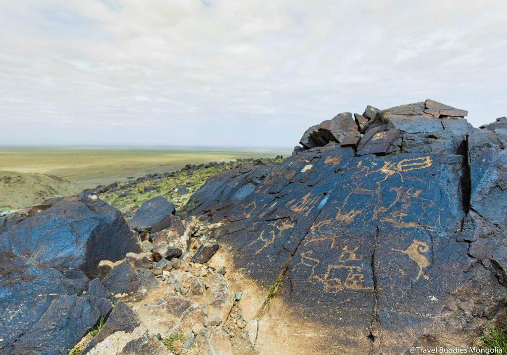 Day 5: Drawings of Khavtsgait Rock and the Flaming Cliffs